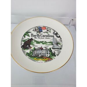 VTG NORTH CAROLINA THE TARHEEL STATE SOUVENIR DECOR‎ PLATE HOMER LAUGHLIN
